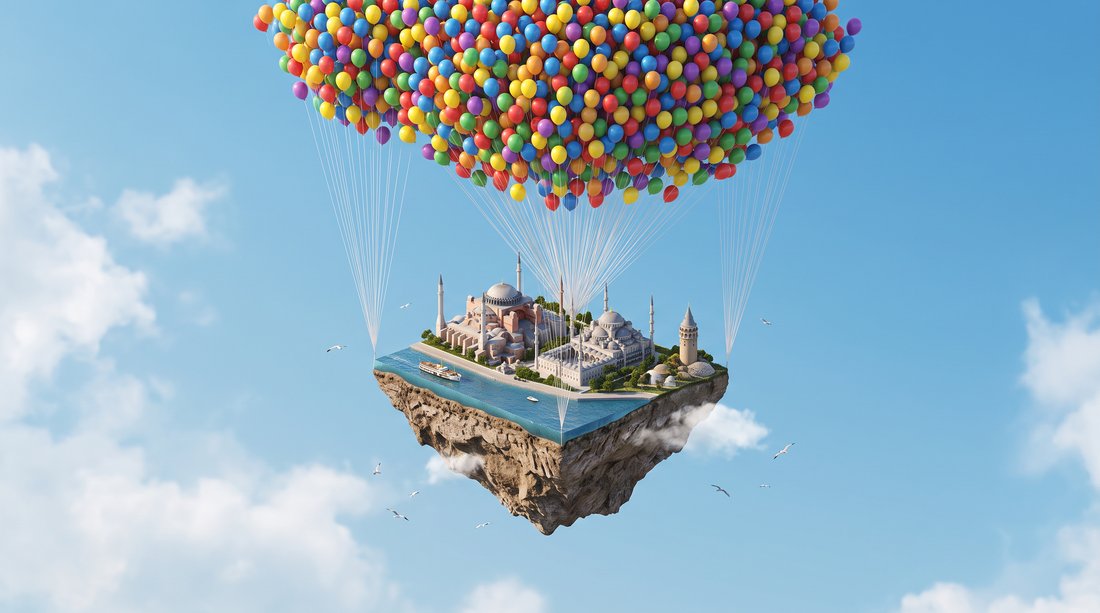 Balon Şehri teması, gündüz — İstanbul