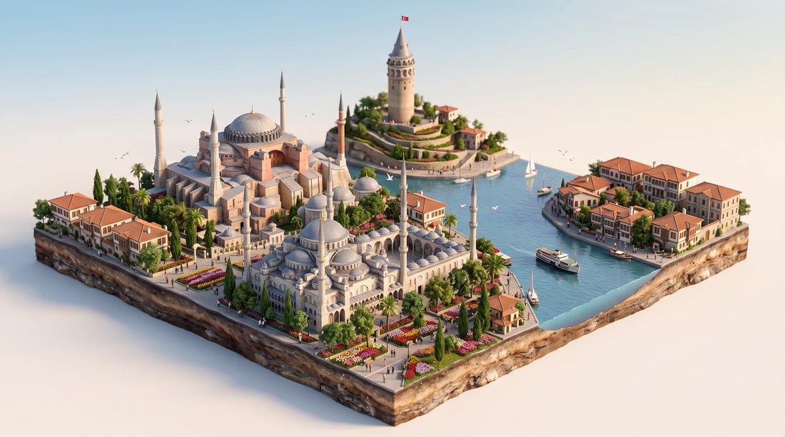 Minyatür Diorama teması, gündüz — İstanbul