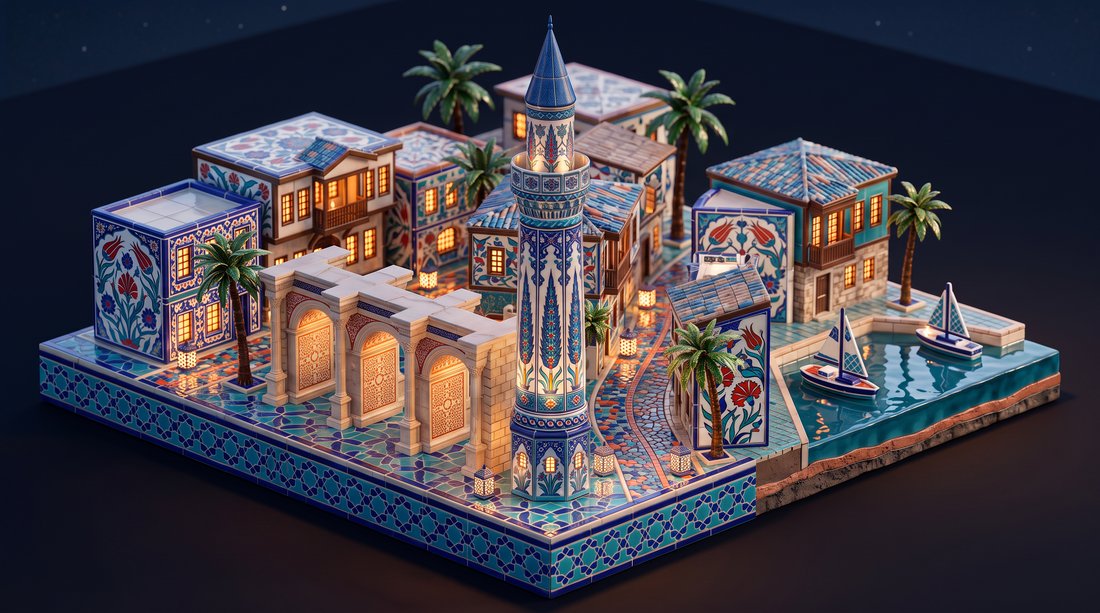 Seramik teması, gece — Antalya