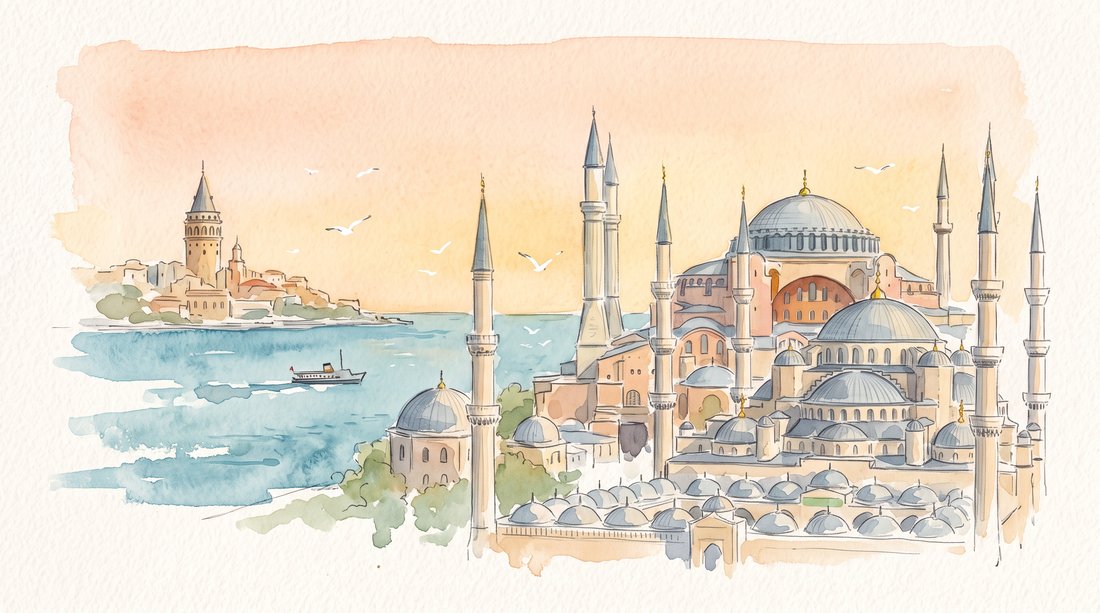 Sulu Boya teması, gündüz — İstanbul